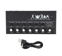 Mezclador estéreo de 6 canales Mini mezclador de audio Consola mezcladora de sonido para interpretación musical y grabación Material ABS