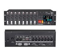 Mezclador estéreo de 9 canales, mezclador de audio de montaje en rack con procesador de efectos digitales de 24 bits, 99 efectos, alimentación fantasma de 48 V para estudios de grabación
