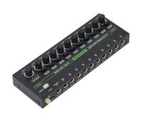 Mezclador Estreo y Mono de 10 Canales con Luz RGB, bajo Ruido, Mezclador Audible 1/4 TRS TS para Estudio de Grabacin de Escenario (Enchufe de la UE