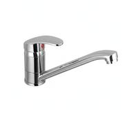 Mezclador fregadero cocina/lavandería monomando con boca larga 22 cm | Cartucho de ahorro de agua y kit de fijación incluido