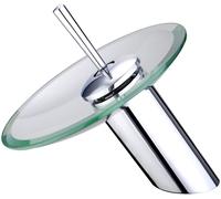 Mezclador Grifo De Baño Lavabo Monocomando De Cascada Cromado Cristal 812-11
