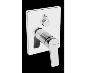 Mezclador HANSA HANSATWIST para bañera y ducha, juego preparado, con dispositivo de seguridad, oculto, roseta cuadrada, 89843083