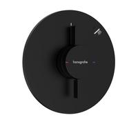 hansgrohe DuoTurn S, grifo de ducha empotrado para 1 función, grifo monomando ducha redondo, mezclador monomando de ducha para iBox universal 2, negro mate