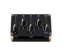 Mezclador,HUIOP 4 en 1 módulo de mezcla pasivo 4 en 1 salida Mini mezclador pasivo estéreo de 4 canales Mezclador de audio 4 entradas de audio a 1 salida Ultra compacto de bajo ruido para estudio de