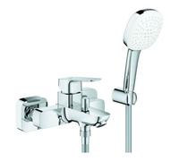 Mezclador monomando de bañera Grohe Cubeo, proyección 167mm, montaje en pared, incl. conjunto de ducha de mano Tempesta 110 Cube, 1018140000, Color: cromado
