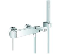 GROHE Plus monomando de baÃ±o, DN 15, montado en la pared, 2 consumidores, con ducha de mano Euphoria Cube Stick, cromado - 33547003