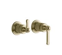 Mezclador monomando de bañera y ducha Gessi Venti20, para caño separado, cartucho desviador de 2 vías, para montaje en pared, 65038727, Color: Latón cepillado PVD
