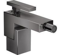 mezclador monomando de bidé AXOR Edge de tamaño manual con residuos de empuje, corte de diamante, 46211330, Color: Cromo negro pulido