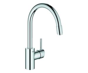 Mezclador monomando de fregadero Grohe Concetto, 215 mm de proyección, alto, extraíble, giratorio, función Easy Docking, 32663003, Color: cromado
