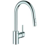 Mezclador monomando de fregadero Grohe Concetto, 223 mm de proyección, alto, extraíble, giratorio, Easy Docking, 31483002, Color: cromado