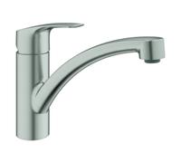 Mezclador monomando de fregadero Grohe Eurosmart, 227mm de proyección, giratorio, 33281DC3, Color: súper acero