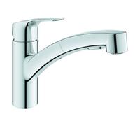 Mezclador monomando de fregadero Grohe Eurosmart, baja presión, 227 mm de proyección, doble rociador extraíble, 1012310000