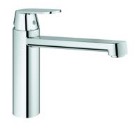Mezclador monomando de fregadero Grohe Eurosmart Cosmopolitan, 221mm de proyección, giratorio, medio-alto, 30193000, Color: cromado