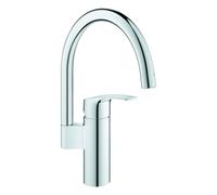 Mezclador monomando de fregadero Grohe Eurosmart, proyección 183mm, caño alto, giratorio, 33202003, Color: cromado
