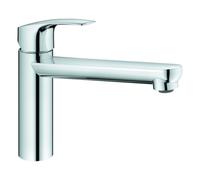 Mezclador monomando de fregadero Grohe Eurosmart, proyección 222mm, medio-alto, giratorio, 30463000, Color: cromado