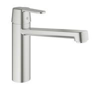 Mezclador monomando de fregadero Grohe Get, 221mm de proyección, medio-alto, giratorio, 30196DC0, Color: súper acero