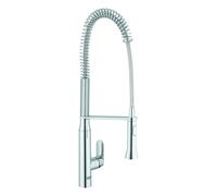 Mezclador monomando de fregadero Grohe K7, proyección 234mm, giratorio, rociador profesional, doble chorro, altura 674mm, 32950000, Color: cromado