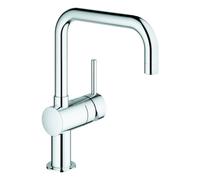 Mezclador monomando de fregadero Grohe Minta, 223 mm de proyección, caños en forma de U, giratorio, 32488000, Color: cromado