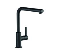 KLUDI Line S Mezclador monomando de fregadero, Eco, palanca cerrada, caño giratorio, 408513975, Color: negro mate