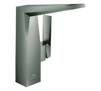 Mezclador monomando de lavabo Allure Brilliant de Grohe, tamaño L, 125 mm de proyección, sin juego de desagüe, 24345AL0, Color: grafito duro cepillado