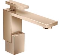 mezclador monomando de lavabo AXOR Edge 130 con residuos de empuje, corte de diamante, 46011300, Color: Oro rojo pulido