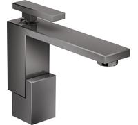 mezclador monomando de lavabo AXOR Edge 130 con residuos de empuje, corte de diamante, 46011330, Color: Cromo negro pulido