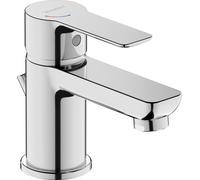 Mezclador monomando de lavabo Duravit D-Code S FreshStart y Minusflow, con juego de desagüe, DC1013001010, Color: Cromo alto brillo