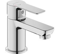 Mezclador monomando de lavabo Duravit D-Code S FreshStart y Minusflow, sin juego de desagüe, DC1013002010, Color: Cromo alto brillo