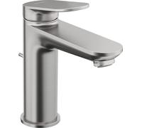 Duravit Wave Mezclador monomando de lavabo, 122 mm de proyección, con juego de desagüe, WA1020001070, Color: acero inoxidable pulido