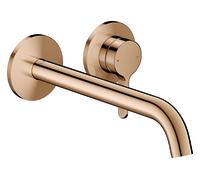 Mezclador monomando de lavabo empotrado AXOR One de hansgrohe para montaje en pared, con maneta, caño de 220 mm, 48120300, Color: Oro rojo pulido