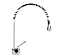 Mezclador monomando de lavabo Gessi Goccia con radio de caño de 125 mm, sin desagüe, proyección de 244 mm, ángulo de rotación personalizable, 33803031, Color: cromado