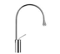 Mezclador monomando de lavabo Gessi Goccia versión alta, con radio de caño 125 mm, sin juego de desagüe, proyección 244 mm, caño giratorio 360°, 33605125, Color: Cobre cepillado GHRC