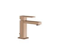 Mezclador monomando de lavabo Gessi Rettangolo, con desagüe de 1 1/4, proyección de 129 mm, 20001030, Color: PVD de cobre