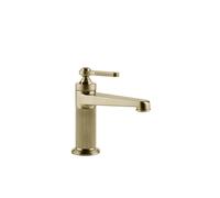 Mezclador monomando de lavabo Gessi Venti20, proyección de 134 mm, sin juego de desagüe, montaje sobremesa, 65002727, Color: Latón cepillado PVD