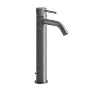 Mezclador monomando de lavabo Gessi316 Trame, versión superior, con desagüe de 1 1/4, proyección de 122 mm, 54304239, Color: Acero inoxidable cepillado mate