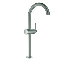 Mezclador monomando de lavabo Grohe Atrio, tamaño XL, 180 mm de proyección, juego de desagüe PUSH, 24365DC0, Color: súper acero