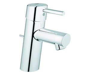 Mezclador monomando de lavabo Grohe Concetto, tamaño S, función de ahorro de energía, proyección de 101 mm, juego de desagüe, cromo, 2338010E