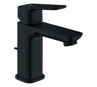Mezclador monomando de lavabo Grohe Cubeo, tamaño S, proyección 106mm, juego de desagüe, EcoMode, 1017302430, Color: Negro mate