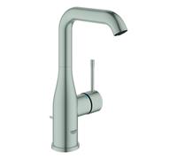 Mezclador monomando de lavabo Grohe Essence, tamaño L, orientable, 127 mm de proyección, con juego de desagüe, 24174DC1, Color: súper acero