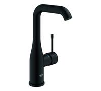 Mezclador monomando de lavabo Grohe Essence, tamaño L, orientable, 127 mm de saliente, sin desagüe automático, 24177KF1, Color: Negro fantasma