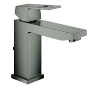 Mezclador monomando de lavabo Grohe Eurocube, tamaño M, juego de desagüe, 133 mm de proyección, 23445AL0, Color: grafito duro cepillado