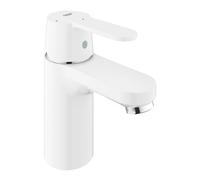 Mezclador monomando de lavabo Grohe Get, tamaño S, proyección de 92 mm, juego de desagüe push-open, EcoMode, 23586LS0, Color: Blanco Luna