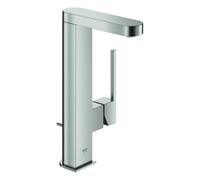 Mezclador monomando de lavabo Grohe Plus, tamaño L, proyección de 120 mm, giratorio, juego de desagüe, 23851DC3, Color: súper acero
