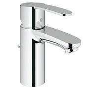 Grohe Wave Cosmopolitan QuickFix- Grifo de lavabo monomando S (vaciador automático, menor consumo de agua, instalación rápida, altura 155mm), cromo, 23202000