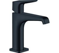Mezclador monomando de lavabo hansgrohe AXOR Citterio E 125 con manija de palanca sin juego de desagüe, 36111670, Color: Negro Mate