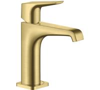 Mezclador monomando de lavabo hansgrohe AXOR Citterio E 125 con manija de palanca sin juego de desagüe, 36111950, Color: Latón cepillado