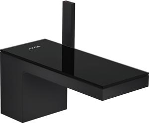 Mezclador monomando de lavabo hansgrohe AXOR MyEdition 70 con juego de desagüe con pulsador, 47010670, Color: Negro mate / cristal negro