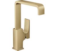 mezclador monomando de lavabo hansgrohe Metropol 230, manija de palanca, desagüe con apertura por empuje, proyección 165mm, color: bronce cepillado