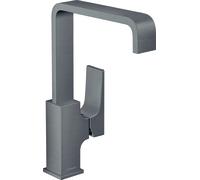 mezclador monomando de lavabo hansgrohe Metropol 230, manija de palanca, desagüe con apertura por empuje, proyección 165mm, 32511340, Color: Negro Cepillado