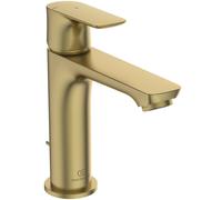 Mezclador monomando de lavabo Ideal Standard Connect Air, Slim Grande, 125 mm de proyección, BlueStart, con juego de desagüe, A7013A2, Color: Oro cepillado